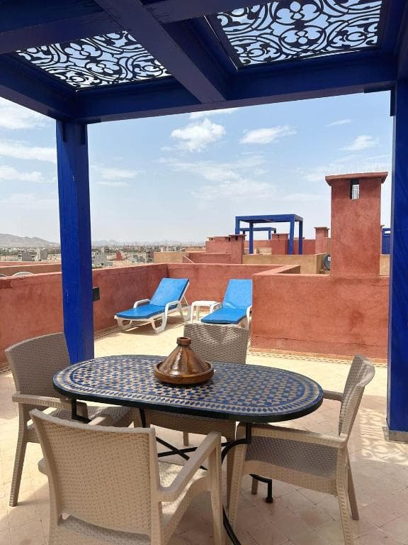 Terrasse privée avec vue sur la Palmeraie